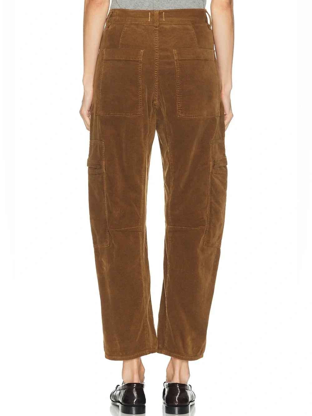 $268 NWOT Citizens Of Humanity “Marcelle” Cargo Pants in Brown Corduroy Sz 27 - Picture 2 of 13